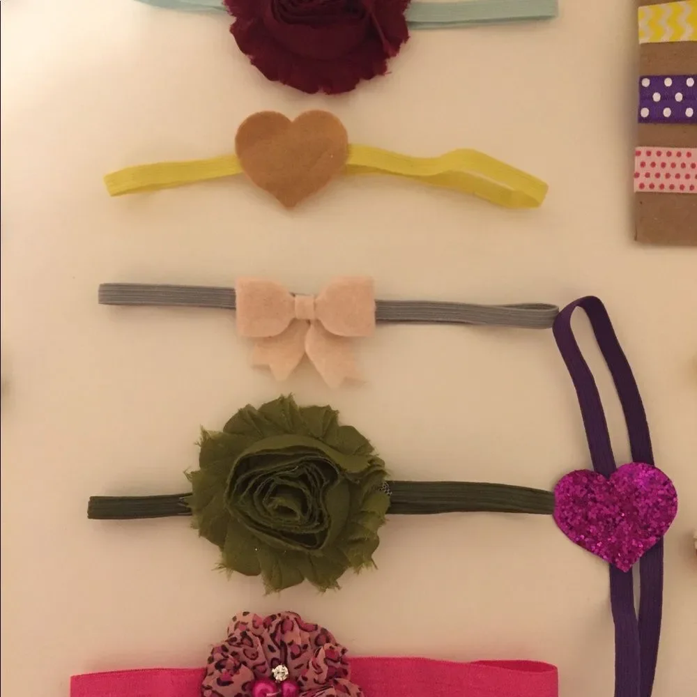 Lot of 24 Baby Girl Hair Bows Baby Headband Newborn Toddler Flowers Hearts
